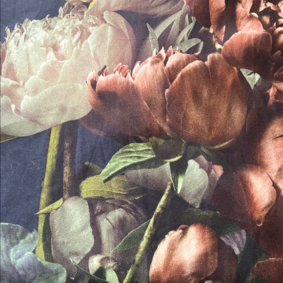 Anthropologie Blank London Navy Blue Jaslina Floral Satin Pull On Skirt Small - Picture 12 of 12